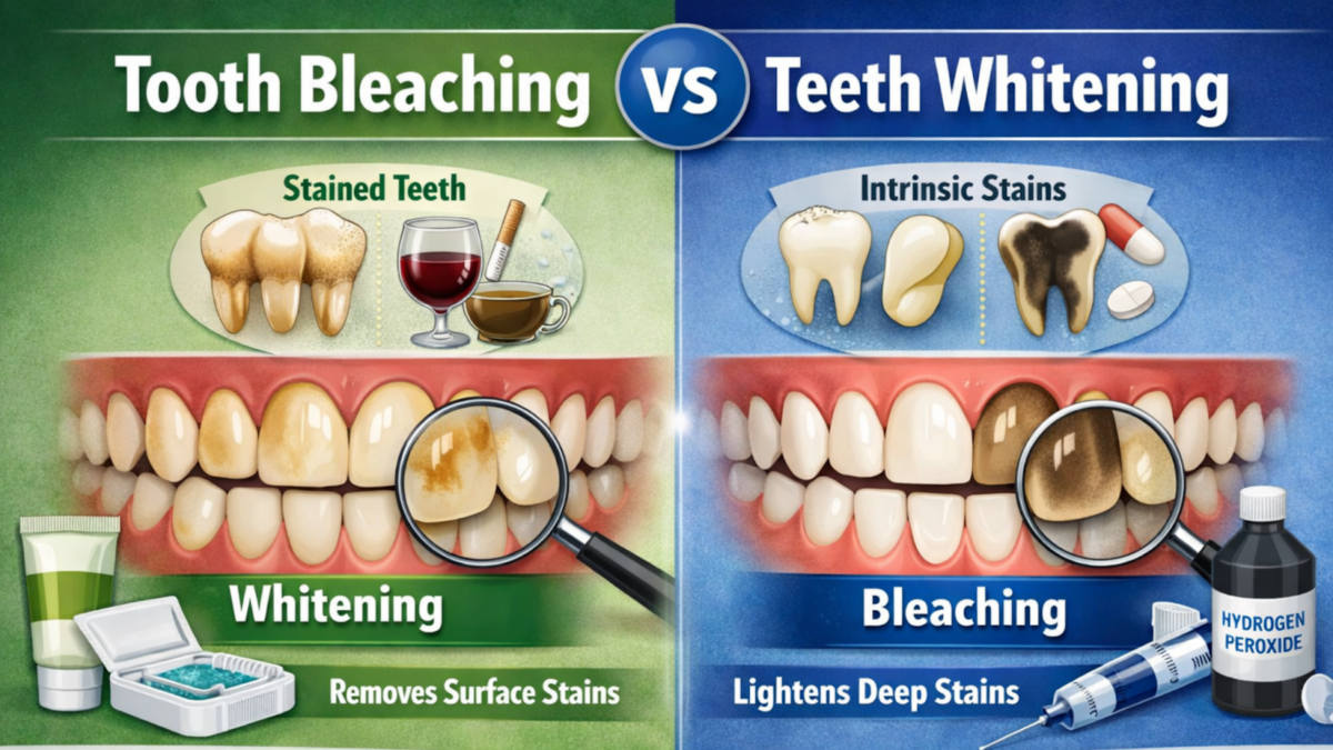Tooth Bleaching and How Is It Different from Teeth Whitening