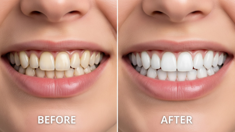 before and after whitening
